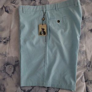 Men's - Donald Ross Golf Shorts - aqua striped - NWT